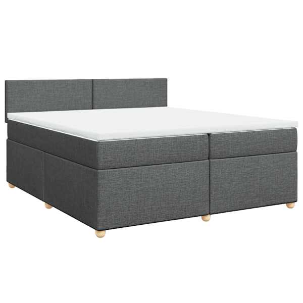 Kontinentaalvoodi koos 2 madratsiga, tumehall, 200 × 200 cm, kangas — mudel 3286781