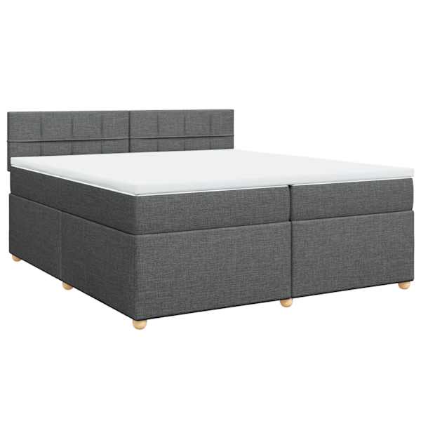 Kontinentaalvoodi koos 2 madratsiga, tumehall, 200 × 200 cm, kangas — mudel 3286788