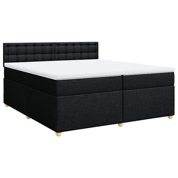 Kontinentaalvoodi koos 2 madratsiga, must, 200 × 200 cm, kangas — mudel 3286803