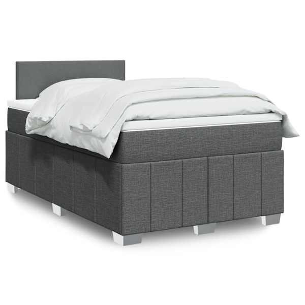Kontinentaalvoodi koos madratsiga, tumehall, 120 × 190 cm, kangas — mudel 3287001