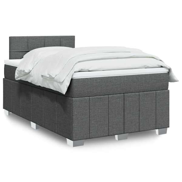 Kontinentaalvoodi koos madratsiga, tumehall, 120 × 190 cm, kangas — mudel 3287008