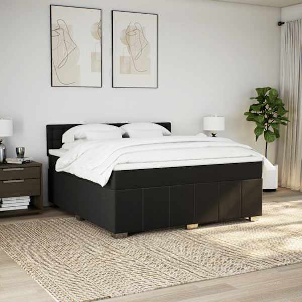 Kontinentaalvoodi koos madratsiga, must, 180 × 200 cm, kangas — mudel 3287163