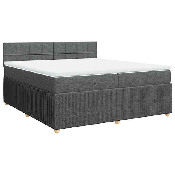 Kontinentaalvoodi koos 2 madratsiga, tumehall, 200 × 200 cm, kangas — mudel 3287564