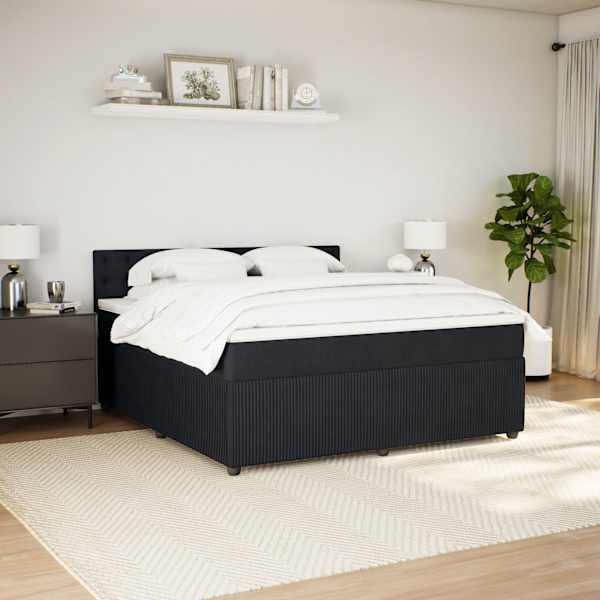 Kontinentaalvoodi koos madratsiga, must, 180 × 200 cm, samet — mudel 3287820