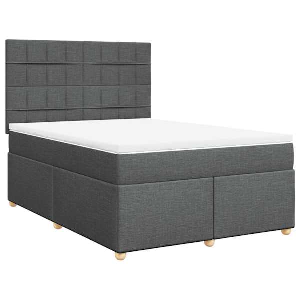 Kontinentaalvoodi koos madratsiga, tumehall, 140 × 190 cm, kangas — mudel 3291276