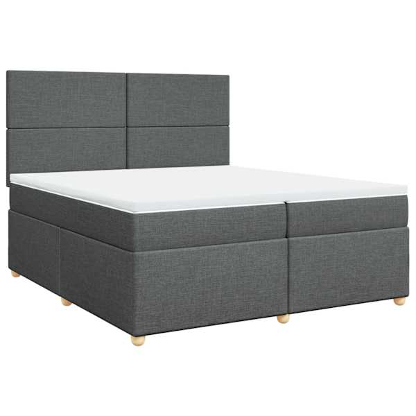 Kontinentaalvoodi koos 2 madratsiga, tumehall, 200 × 200 cm, kangas — mudel 3291381