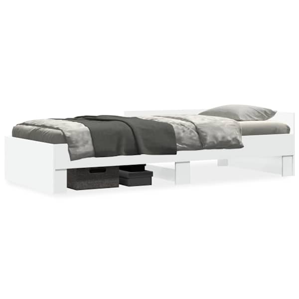 Voodiraam, valge, 75 × 190 cm, tehispuit — mudel 849593