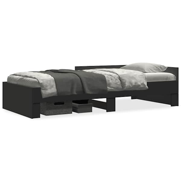 Voodiraam, must, 75 × 190 cm, tehispuit — mudel 849594