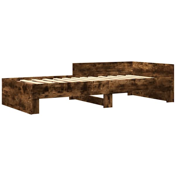 Voodiraam peatsiga, suitsutatud tamm, 75 × 190 cm — mudel 849597