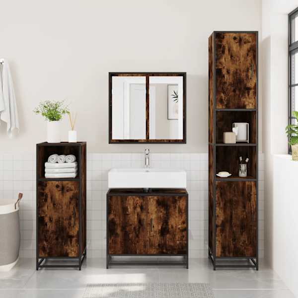 Vannitoa valamukapp suitsutamm 65 × 33 × 60 cm ehituspuit