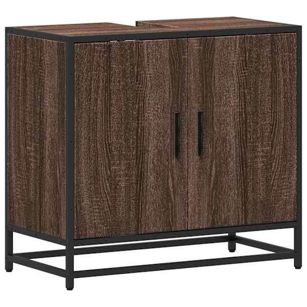 Vannitoa valamukapp pruun tamm 65 × 33 × 60 cm ehituspuit