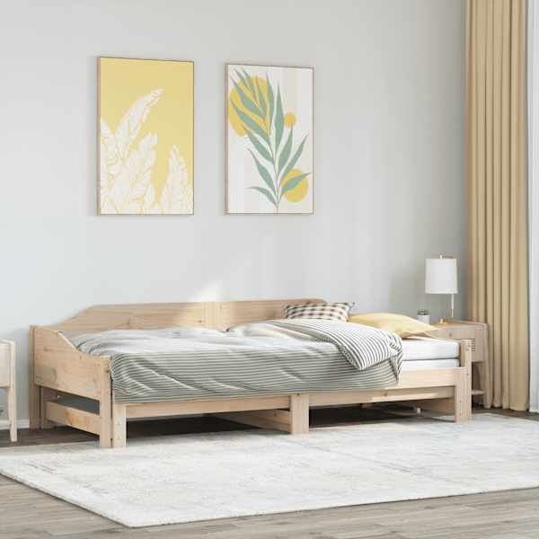 Diivanvoodi väljatõmmatava osaga, 90 × 190 cm, männipuit — mudel 850908