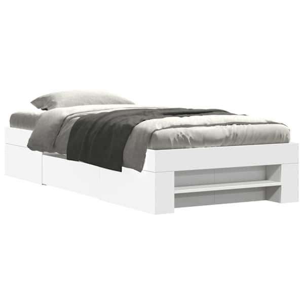Sahtlitega voodiraam, valge, 75 × 190 cm, tehispuit — mudel 3295527