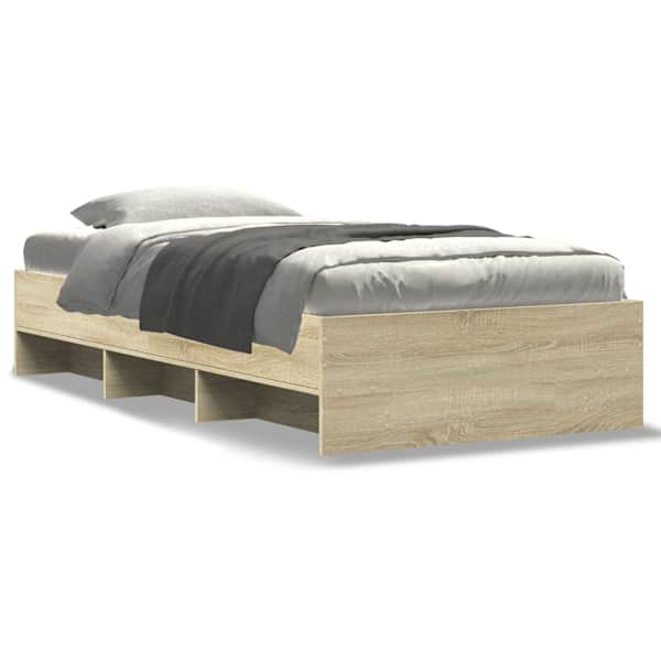 Voodiraam peatsiga, sonoma tamm, 90 × 200 cm — mudel 3295676