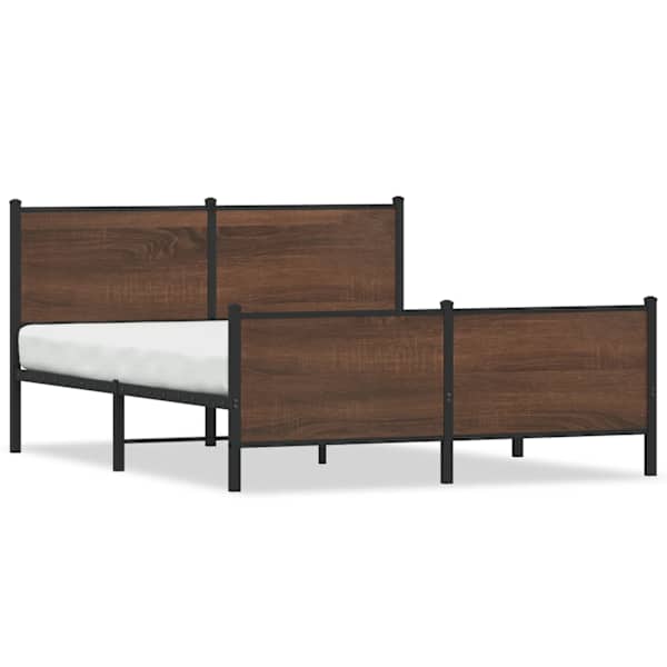 Voodiraam, pruun tamm, 140 × 190 cm, metall