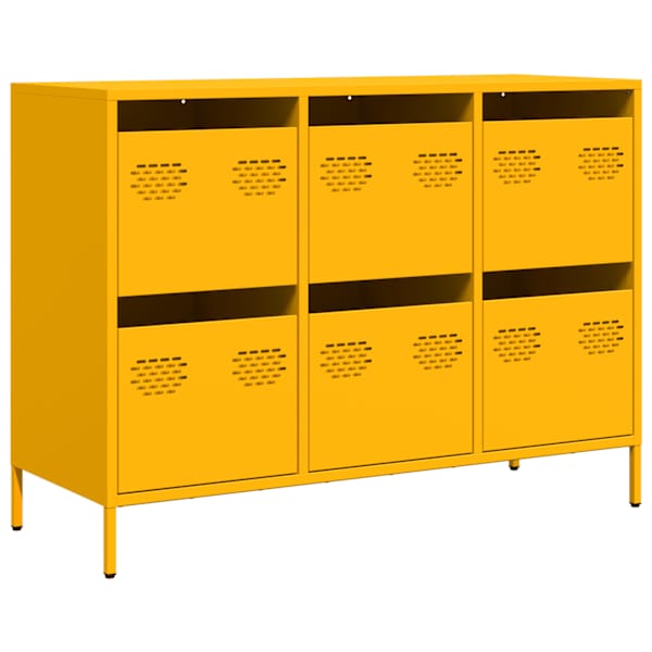 Puhvetkapp sinepikollane 101,5 × 39 × 73,5 cm külmvaltsitud teras