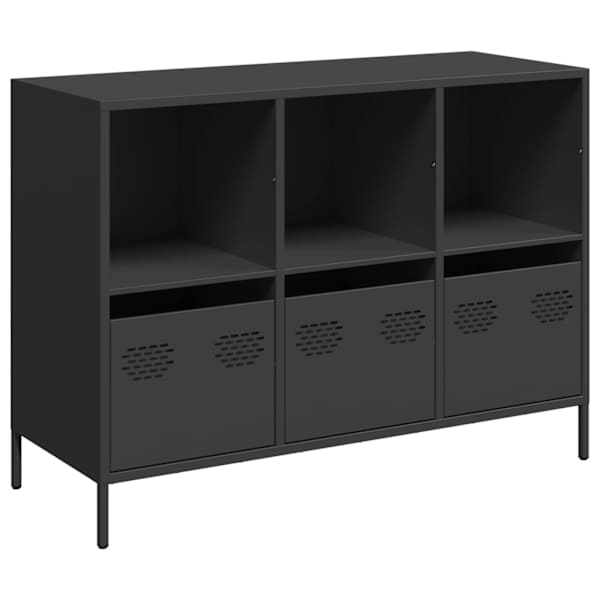 Puhvetkapp, must, 101,5 × 39 × 73,5 cm, külmvaltsitud teras