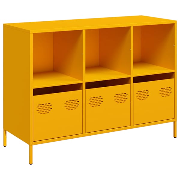 Puhvetkapp sinepikollane 101,5 × 39 × 73,5 cm külmvaltsitud teras