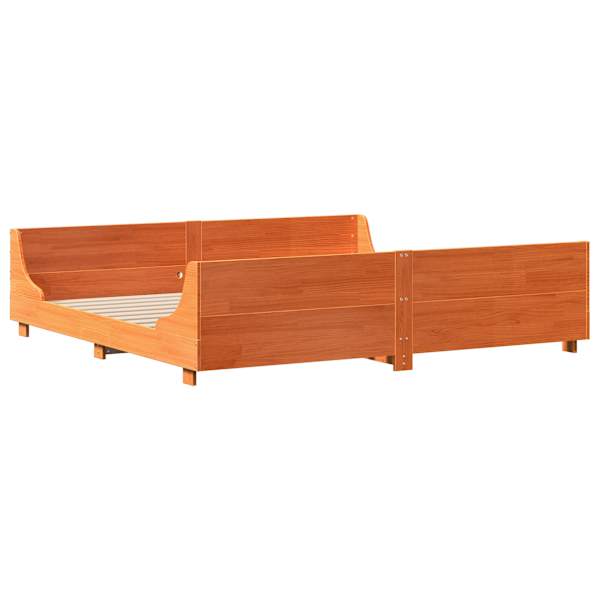 Voodiraam, vahapruun, 180 × 200 cm, männipuit — mudel 3302275