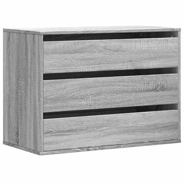 Nurga kummut, hall Sonoma tamm, 80 × 41 × 58 cm, tehispuit