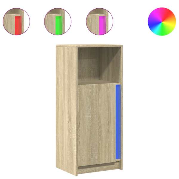Puhvetkapp LED-tulega, Sonoma tamm, 42,5 × 34 × 100 cm, tehispuit