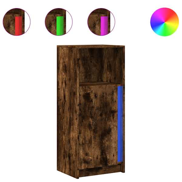 Puhvetkapp LED-tulega, suitsutatud tamm 42,5 × 34 × 100cm tehispuit