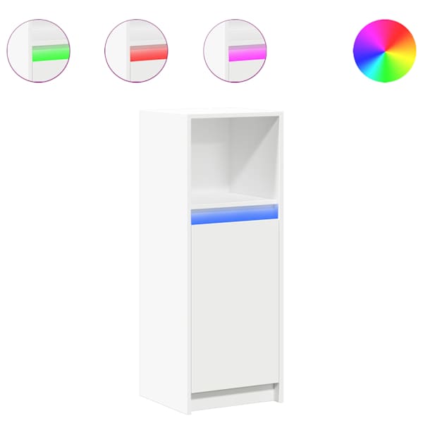 Puhvetkapp LED-tulega, valge, 38 × 34 × 100 cm, tehispuit