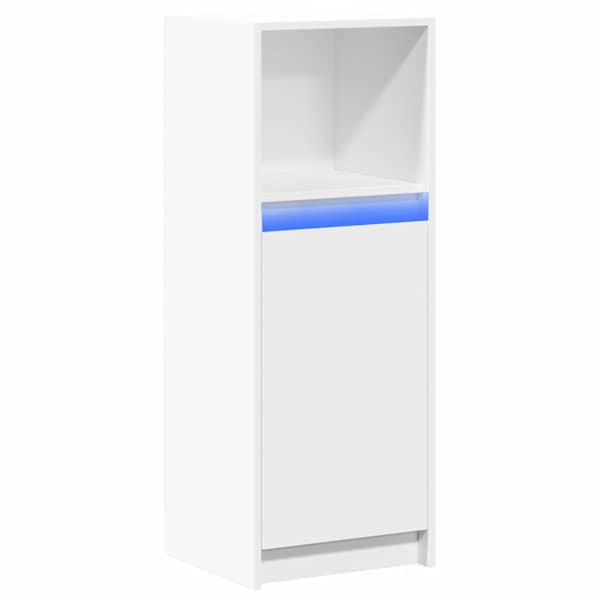 Puhvetkapp LED-tulega, valge, 38 × 34 × 100 cm, tehispuit
