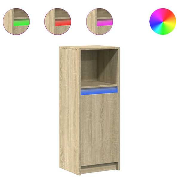 Puhvetkapp LED-tulega, Sonoma tamm, 38 × 34 × 100 cm, tehispuit