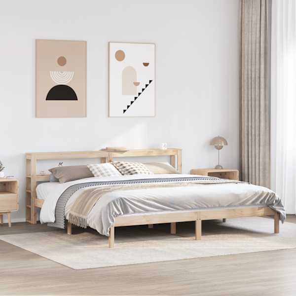 Voodiraam peatsiga, 180 × 200 cm, männipuit — mudel 3305728