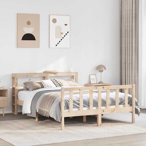 Voodiraam peatsiga, 160 × 200 cm, männipuit — mudel 3305765