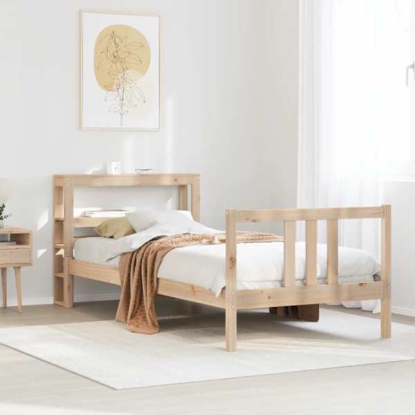 Voodiraam peatsiga, 90 × 190 cm, männipuit — mudel 3305955