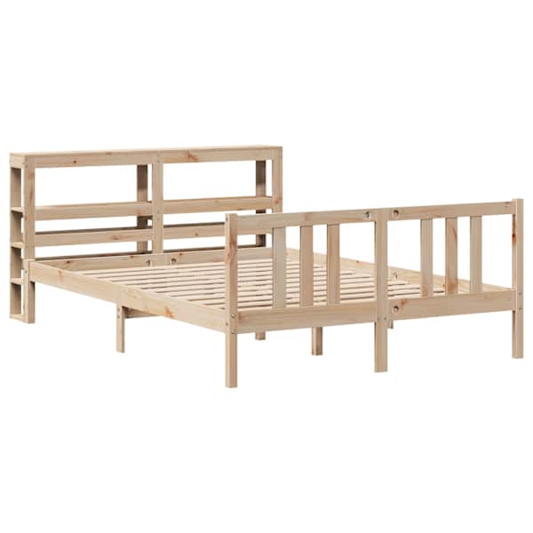 Voodiraam peatsiga, 120 × 200 cm, männipuit — mudel 3305967