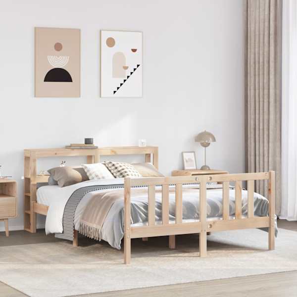 Voodiraam peatsiga, 120 × 200 cm, männipuit — mudel 3305967