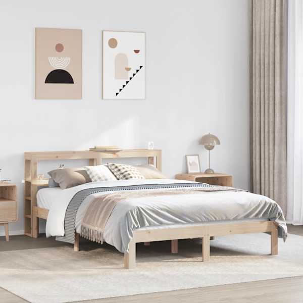 Voodiraam peatsiga, 120 × 190 cm, männipuit — mudel 3306035