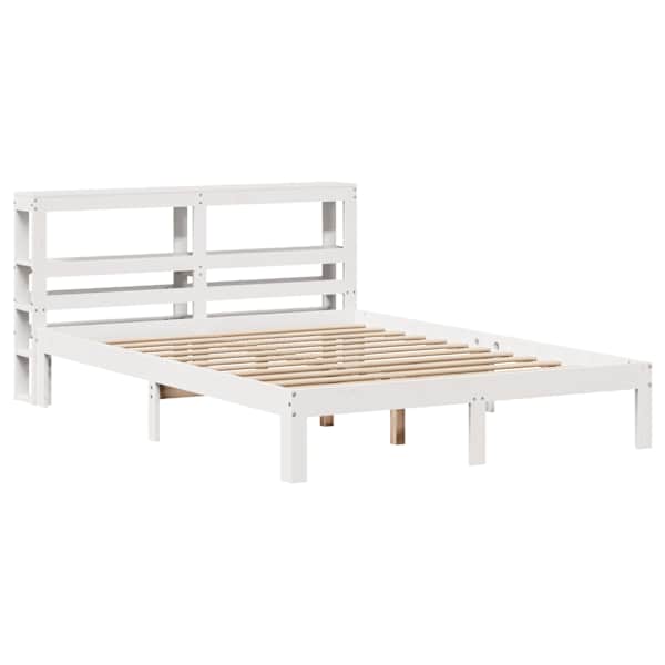 Voodiraam peatsiga, valge, 120 × 200 cm — mudel 3306046