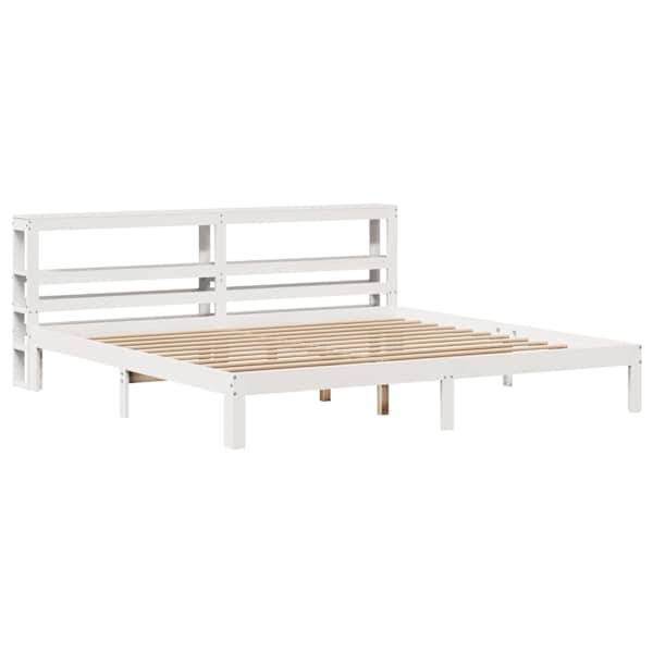 Voodiraam peatsiga, valge, 200 × 200 cm — mudel 3306056