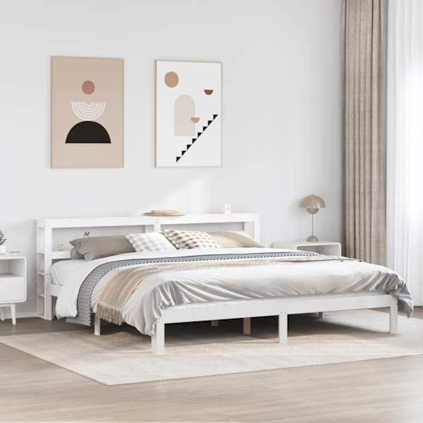 Voodiraam peatsiga, valge, 200 × 200 cm — mudel 3306056