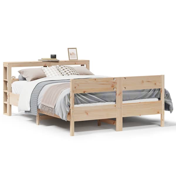 Voodiraam peatsiga, 140 × 200 cm, männipuit — mudel 3306186