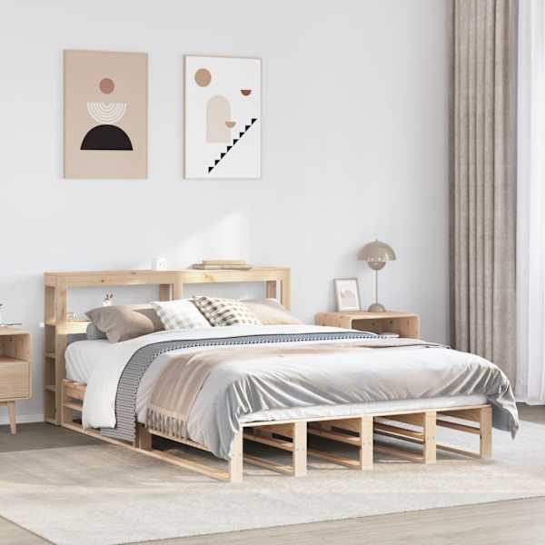 Voodiraam peatsiga, 140 × 200 cm, männipuit — mudel 3306495