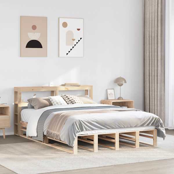Voodiraam peatsiga, 160 × 200 cm, männipuit — mudel 3306501
