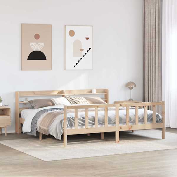 Voodiraam, 180 × 200 cm, männipuit — mudel 3306586