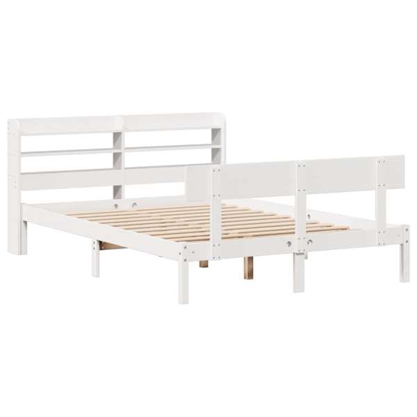 Voodiraam, valge, 160 × 200 cm, männipuit — mudel 3306624