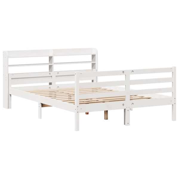 Voodiraam peatsiga, valge, 140 × 200 cm — mudel 3306685