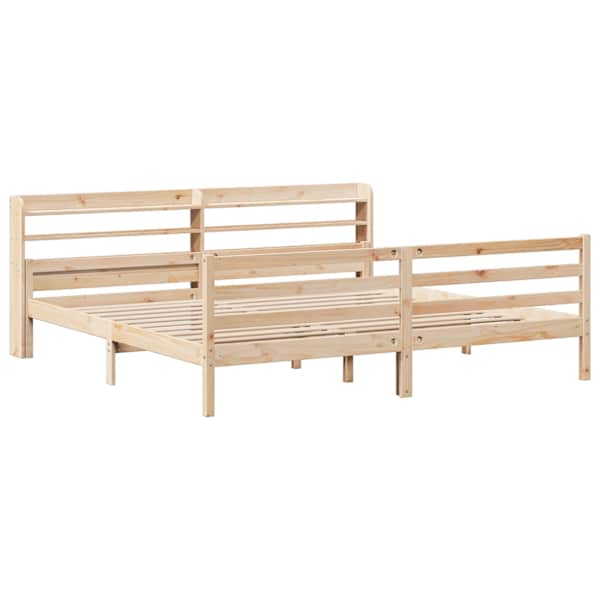 Voodiraam peatsiga, 200 × 200 cm, männipuit — mudel 3306692
