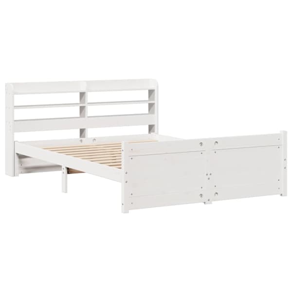 Voodiraam peatsiga, valge, 140 × 190 cm — mudel 3306755