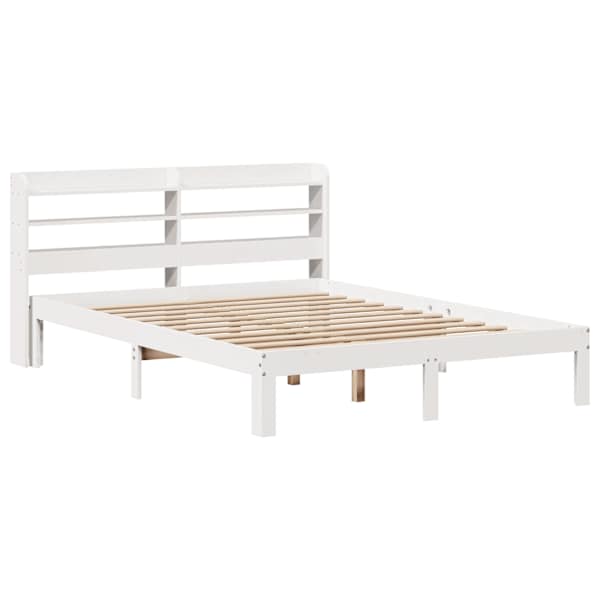Voodiraam peatsiga, valge, 140 × 190 cm — mudel 3306781