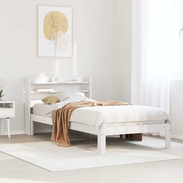 Voodiraam peatsiga, valge, 90 × 200 cm — mudel 3306783