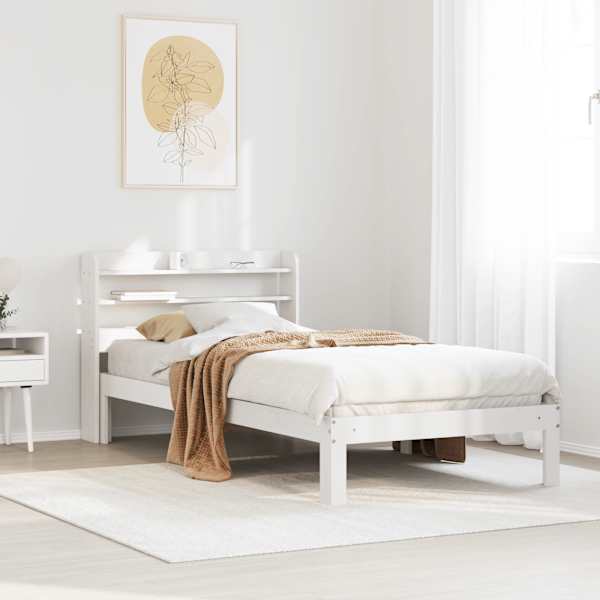 Voodiraam peatsiga, valge, 100 × 200 cm — mudel 3306785
