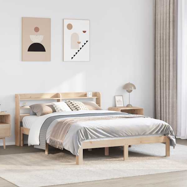 Voodiraam peatsiga, 150 × 200 cm, männipuit — mudel 3306790